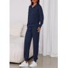 imagePRETTYGARDEN Womens Fall 2 Piece Lounge Sets Zip Up Sweatshirt Jogger Pants Sweat Track Suits Travel Outfit Winter ClothingNavy