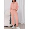 imagePRETTYGARDEN Womens Fall 2 Piece Lounge Sets Zip Up Sweatshirt Jogger Pants Sweat Track Suits Travel Outfit Winter ClothingPink