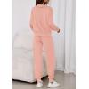 imagePRETTYGARDEN Womens Fall 2 Piece Lounge Sets Zip Up Sweatshirt Jogger Pants Sweat Track Suits Travel Outfit Winter ClothingPink
