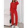 imagePRETTYGARDEN Womens Fall 2 Piece Lounge Sets Zip Up Sweatshirt Jogger Pants Sweat Track Suits Travel Outfit Winter ClothingRed