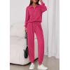 imagePRETTYGARDEN Womens Fall 2 Piece Lounge Sets Zip Up Sweatshirt Jogger Pants Sweat Track Suits Travel Outfit Winter ClothingRose Red