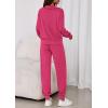 imagePRETTYGARDEN Womens Fall 2 Piece Lounge Sets Zip Up Sweatshirt Jogger Pants Sweat Track Suits Travel Outfit Winter ClothingRose Red