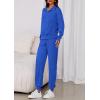 imagePRETTYGARDEN Womens Fall 2 Piece Lounge Sets Zip Up Sweatshirt Jogger Pants Sweat Track Suits Travel Outfit Winter ClothingRoyal Blue