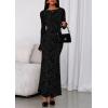 imagePRETTYGARDEN Womens Floral Bodycon Maxi Dress 2025 Fall Elegant Mesh Long Sleeve Formal Wedding Guest Cocktail DressesBlack