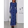 imagePRETTYGARDEN Womens Floral Bodycon Maxi Dress 2025 Fall Elegant Mesh Long Sleeve Formal Wedding Guest Cocktail DressesRoyal Blue