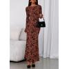 imagePRETTYGARDEN Womens Floral Bodycon Maxi Dress 2025 Fall Elegant Mesh Long Sleeve Formal Wedding Guest Cocktail DressesRust