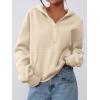 imagePRETTYGARDEN Womens Half Zip Up Hoodies 2025 Fall Long Sleeve Cropped Pullover Oversized Sweatshirt Fashion Y2K ClothesBeige