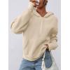 imagePRETTYGARDEN Womens Half Zip Up Hoodies 2025 Fall Long Sleeve Cropped Pullover Oversized Sweatshirt Fashion Y2K ClothesBeige