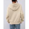 imagePRETTYGARDEN Womens Half Zip Up Hoodies 2025 Fall Long Sleeve Cropped Pullover Oversized Sweatshirt Fashion Y2K ClothesBeige