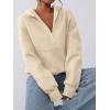 imagePRETTYGARDEN Womens Half Zip Up Hoodies 2025 Fall Long Sleeve Cropped Pullover Oversized Sweatshirt Fashion Y2K ClothesBeige