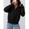 imagePRETTYGARDEN Womens Half Zip Up Hoodies 2025 Fall Long Sleeve Cropped Pullover Oversized Sweatshirt Fashion Y2K ClothesBlack