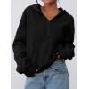 imagePRETTYGARDEN Womens Half Zip Up Hoodies 2025 Fall Long Sleeve Cropped Pullover Oversized Sweatshirt Fashion Y2K ClothesBlack