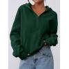 imagePRETTYGARDEN Womens Half Zip Up Hoodies 2025 Fall Long Sleeve Cropped Pullover Oversized Sweatshirt Fashion Y2K ClothesDark Green