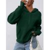 imagePRETTYGARDEN Womens Half Zip Up Hoodies 2025 Fall Long Sleeve Cropped Pullover Oversized Sweatshirt Fashion Y2K ClothesDark Green