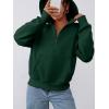 imagePRETTYGARDEN Womens Half Zip Up Hoodies 2025 Fall Long Sleeve Cropped Pullover Oversized Sweatshirt Fashion Y2K ClothesDark Green