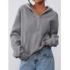 imagePRETTYGARDEN Womens Half Zip Up Hoodies 2025 Fall Long Sleeve Cropped Pullover Oversized Sweatshirt Fashion Y2K ClothesDark Grey