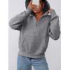 imagePRETTYGARDEN Womens Half Zip Up Hoodies 2025 Fall Long Sleeve Cropped Pullover Oversized Sweatshirt Fashion Y2K ClothesDark Grey