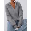 imagePRETTYGARDEN Womens Half Zip Up Hoodies 2025 Fall Long Sleeve Cropped Pullover Oversized Sweatshirt Fashion Y2K ClothesDark Grey
