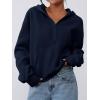 imagePRETTYGARDEN Womens Half Zip Up Hoodies 2025 Fall Long Sleeve Cropped Pullover Oversized Sweatshirt Fashion Y2K ClothesNavy