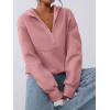 imagePRETTYGARDEN Womens Half Zip Up Hoodies 2025 Fall Long Sleeve Cropped Pullover Oversized Sweatshirt Fashion Y2K ClothesPink