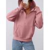 imagePRETTYGARDEN Womens Half Zip Up Hoodies 2025 Fall Long Sleeve Cropped Pullover Oversized Sweatshirt Fashion Y2K ClothesPink