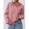 imagePRETTYGARDEN Womens Half Zip Up Hoodies 2025 Fall Long Sleeve Cropped Pullover Oversized Sweatshirt Fashion Y2K ClothesPink