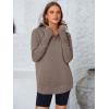 imagePRETTYGARDEN Womens Long Sleeve Quarter Zip Pullover Sweater Casual Loose V Neck Collared Ribbed Knit Jumper Tops Thumb HoleLight Brown