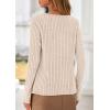 imagePRETTYGARDEN Womens Long Sleeve Shirts 2025 Fall Fashion Clothes Casual Ribbed V Neck Loose Tunic Tops Lightweight SweatersBeige