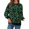 imagePRETTYGARDEN Graphic Sweatshirts for Women Crewneck Floral Print Long Sleeve Pullover Y2K Tops 2025 Fall Casual Cute ClothesBlack Green Flower