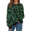 imagePRETTYGARDEN Graphic Sweatshirts for Women Crewneck Floral Print Long Sleeve Pullover Y2K Tops 2025 Fall Casual Cute ClothesBlack Green Flower