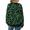 imagePRETTYGARDEN Graphic Sweatshirts for Women Crewneck Floral Print Long Sleeve Pullover Y2K Tops 2025 Fall Casual Cute ClothesBlack Green Flower