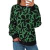 imagePRETTYGARDEN Graphic Sweatshirts for Women Crewneck Floral Print Long Sleeve Pullover Y2K Tops 2025 Fall Casual Cute ClothesBlack Green Flower