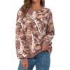 imagePRETTYGARDEN Graphic Sweatshirts for Women Crewneck Floral Print Long Sleeve Pullover Y2K Tops 2025 Fall Casual Cute ClothesBrown Floral