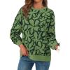imagePRETTYGARDEN Graphic Sweatshirts for Women Crewneck Floral Print Long Sleeve Pullover Y2K Tops 2025 Fall Casual Cute ClothesGreen Floral