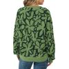 imagePRETTYGARDEN Graphic Sweatshirts for Women Crewneck Floral Print Long Sleeve Pullover Y2K Tops 2025 Fall Casual Cute ClothesGreen Floral