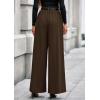 imagePRETTYGARDEN Womens Fall Wide Leg Trousers 2025 High Elastic Waist Loose Pleated Long Flowy Palazzo Work Pants with PocketsBrown