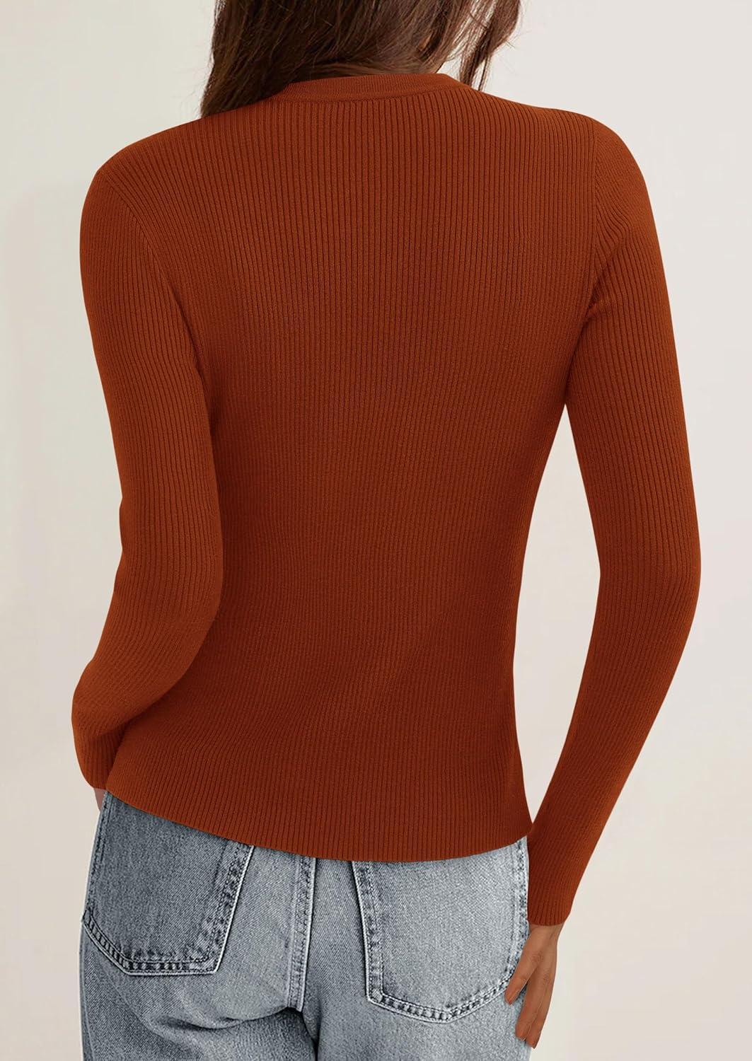 imagePRETTYGARDEN Womens 2025 Fall Cardigan Sweaters Lightweight Long Sleeve Button up Ribbed Knit Tops Winter Fashion ClothesCaramel
