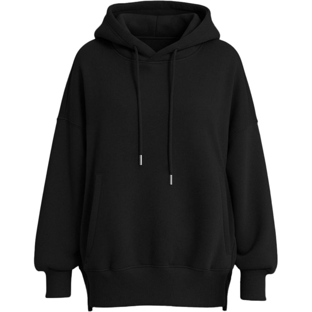 imagePRETTYGARDEN Womens 2025 Fall Fashion Oversized Hoodies Sweatshirt Fleece Long Sleeve Going Out Tops Trendy Winter ClothingBlack