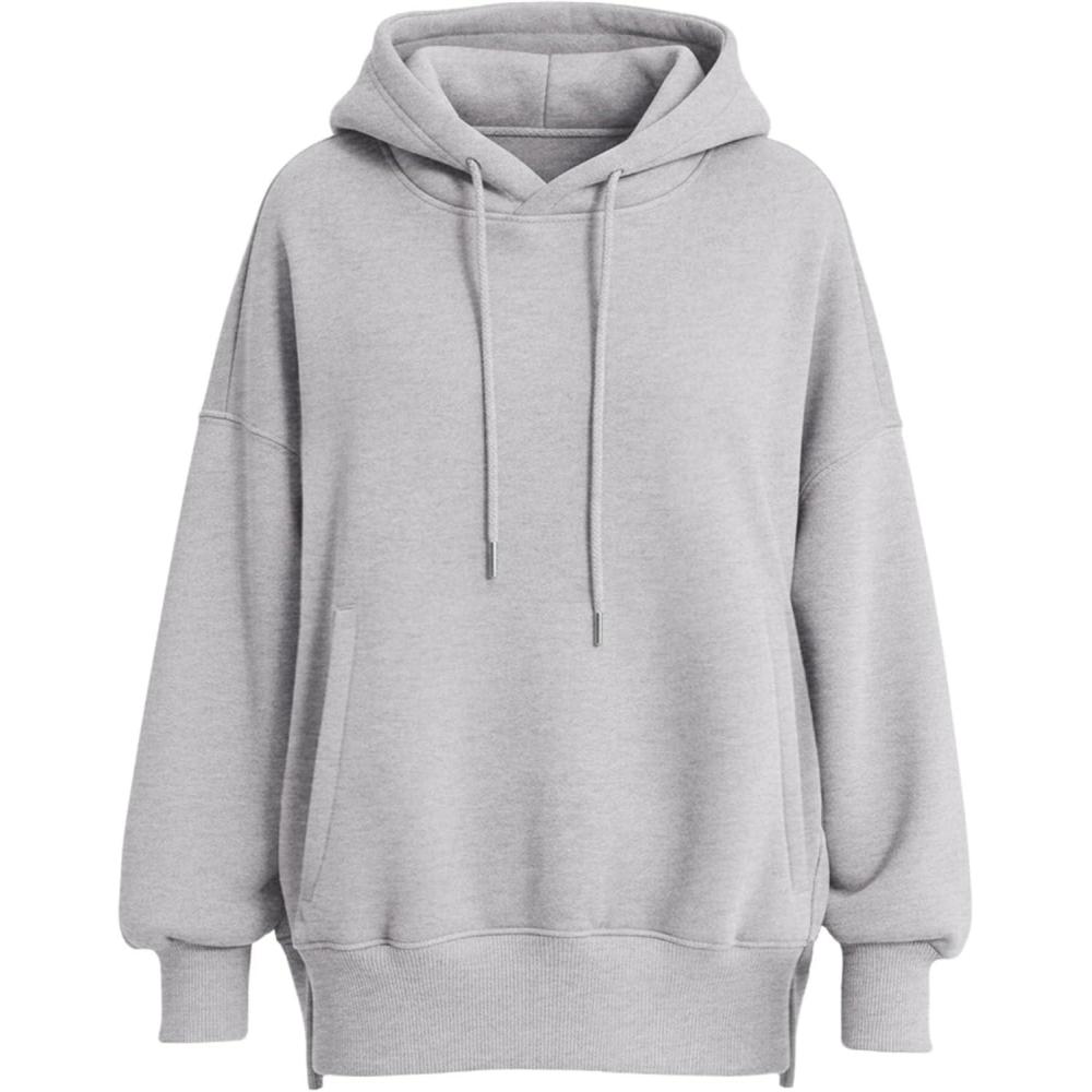 imagePRETTYGARDEN Womens 2025 Fall Fashion Oversized Hoodies Sweatshirt Fleece Long Sleeve Going Out Tops Trendy Winter ClothingLight Grey