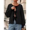 imagePRETTYGARDEN Cardigan Sweaters for Women Fall Fashion 2025 Bow Tie Front Long Sleeve Knit Sweater Tops Cute Winter ClothesBlack