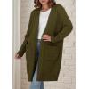 imagePRETTYGARDEN Fall Long Sleeve Cardigan Sweaters for Women 2025 Trendy Winter Open Front Loose Knitted Cardigans with PocketsArmy Green