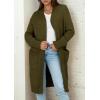 imagePRETTYGARDEN Fall Long Sleeve Cardigan Sweaters for Women 2025 Trendy Winter Open Front Loose Knitted Cardigans with PocketsArmy Green