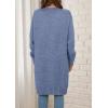 imagePRETTYGARDEN Fall Long Sleeve Cardigan Sweaters for Women 2025 Trendy Winter Open Front Loose Knitted Cardigans with PocketsGrey Blue