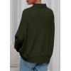 imagePRETTYGARDEN Fall Sweaters for Women 2025 Winter Clothing Batwing Long Sleeve Casual Tops Loose Knit Turtleneck SweaterArmy Green