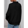 imagePRETTYGARDEN Fall Sweaters for Women 2025 Winter Clothing Batwing Long Sleeve Casual Tops Loose Knit Turtleneck SweaterBlack