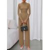 imagePRETTYGARDEN Long Sleeve Jumpsuit for Women 2025 Fall Date Night Rompers Dressy Casual One Piece Mock Neck Jumpsuits PocketsCamel