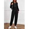 imagePRETTYGARDEN Long Sleeve Jumpsuits for Women Casual 2025 Fall Fashion Zip Up Pant Rompers One Piece Sweatsuits Travel OutfitsBlack