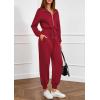 imagePRETTYGARDEN Long Sleeve Jumpsuits for Women Casual 2025 Fall Fashion Zip Up Pant Rompers One Piece Sweatsuits Travel OutfitsBurgundy