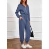 imagePRETTYGARDEN Long Sleeve Jumpsuits for Women Casual 2025 Fall Fashion Zip Up Pant Rompers One Piece Sweatsuits Travel OutfitsDusty Blue
