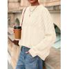 imagePRETTYGARDEN Oversized Sweaters for Women 2025 Fall Cute Cable Knit Long Sleeve Crewneck Chunky Pullover Tops Winter ClothingBeige
